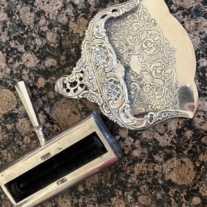 Ornate Silver Handheld Crumb Sweeper